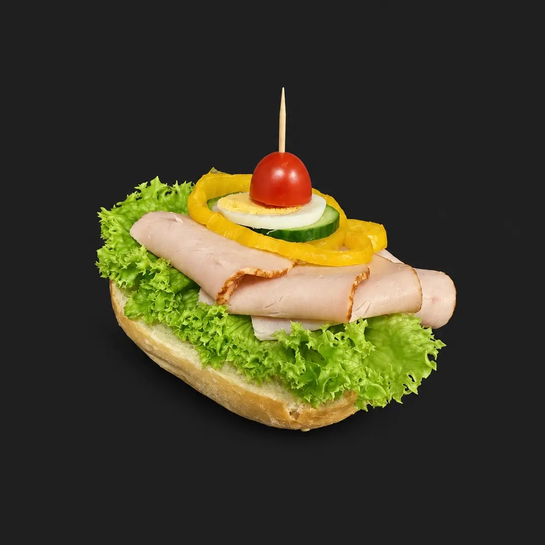 Belegtes Brötchen mit Pute