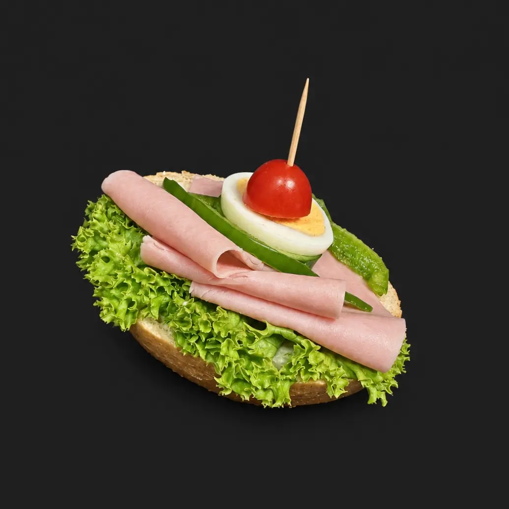 Belegtes Brötchen mit Schinken