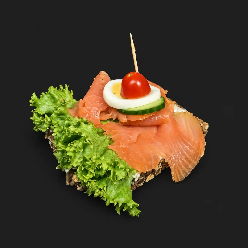 Belegtes Brot mit Lachs