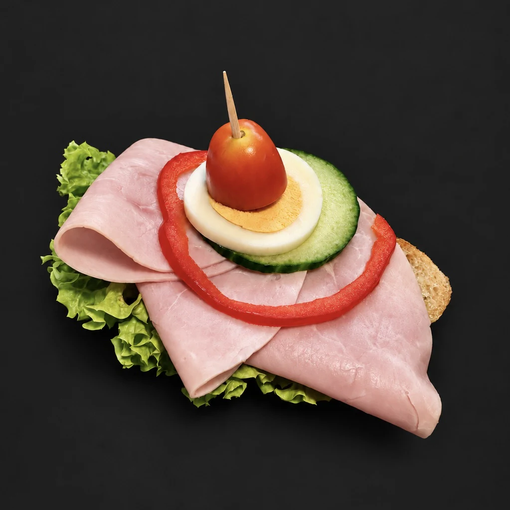 Canapé mit Schinken